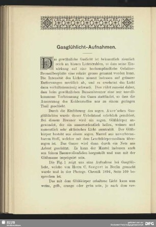 Gasglühlicht-Aufnahmen