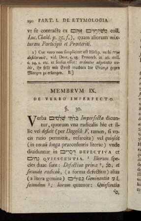 Membrum IX. De verbo imperfecto.