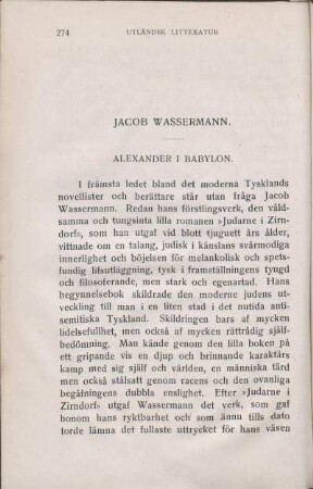 Jacob Wassermann. Alexander I Babylon.