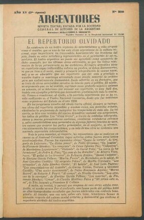 El repertorio olvidado