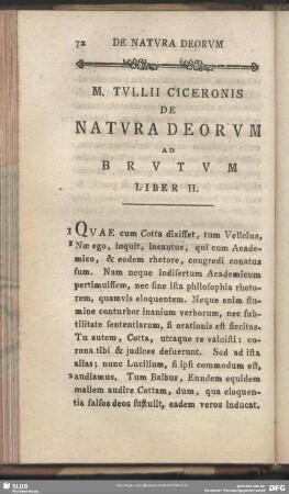 De Natura Deorum Ad Brutum Liber II