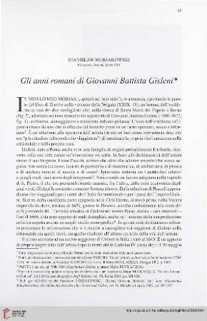 71: Gli anni romani di Giovanni Battista Gisleni : =