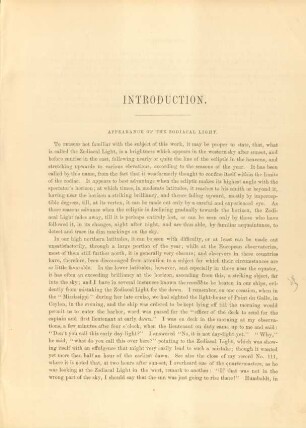 Appearance of the zodiacal light
