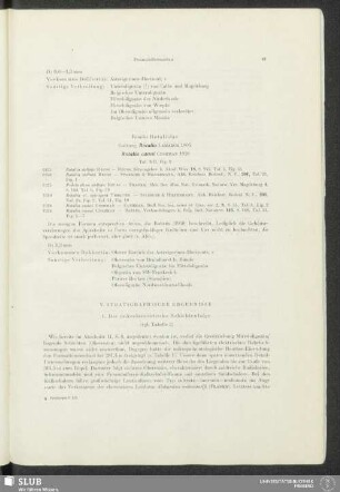 V. Stratigraphische Ergebnisse
