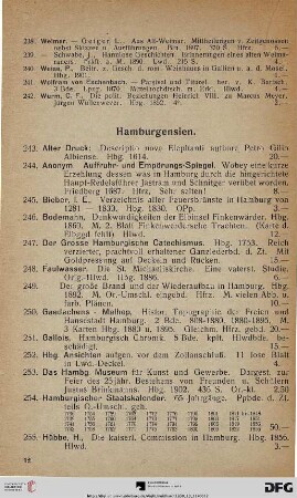 Hamburgensien (Nr. 243-412)