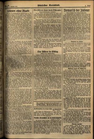 Zweite Ausgabe vom Freitag, den 04. Oktober 1935.