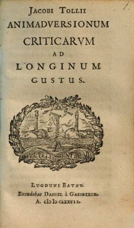 Animadversionum criticarum ad Longinum gustus