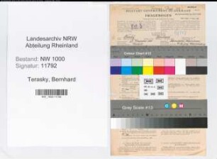 Entnazifizierung Bernhard Terasky, geb. 28.12.1885 (Finanzinspektor)