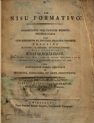 De nisu formativo : Diss. inaug. med. physiol.