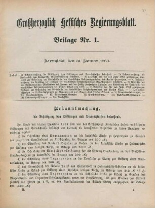 31. Januar-24. December 1883 = Beilage Nr. 1-26