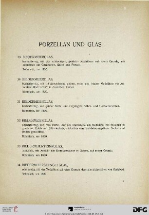 Porzellan und Glas (Nr. 29-86)