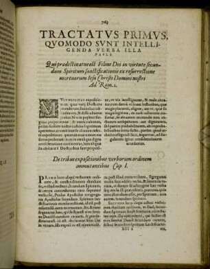 Tractatus Primus. Quomodo Sunt Intelligenda Verba Illa Pauli.