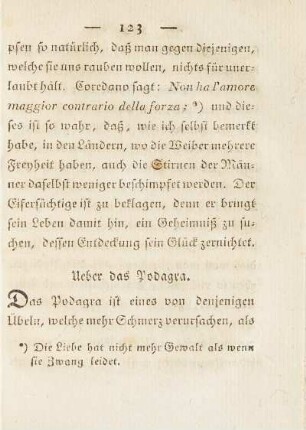 Ueber das Podagra.