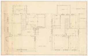 Wohnhaus Triberger Straße 10, Berlin-Wilmersdorf: Erdgeschoss- und Obergeschoss-Grundriss des Wohnhauses 1:50