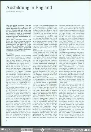 Ausbildung in England : Ausbildung international