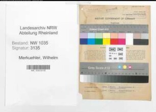 Entnazifizierung Wilhelm Merkuehler , geb. 27.04.1901 (Angestellter)