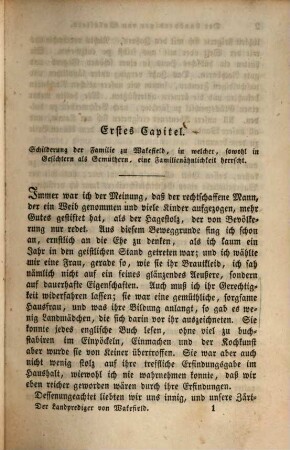 Der Landprediger von Wakefield : eine Erzählung ; in einem Theile