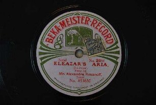Eleazar's aria : La juive / [Fromental Halévy]