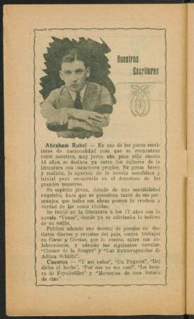 Nuestros escrítores - Abraham Rubel