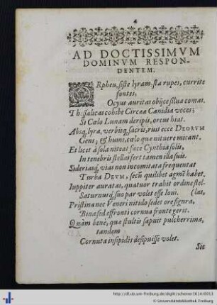 Ad Doctissimum Dominum Respondentem.