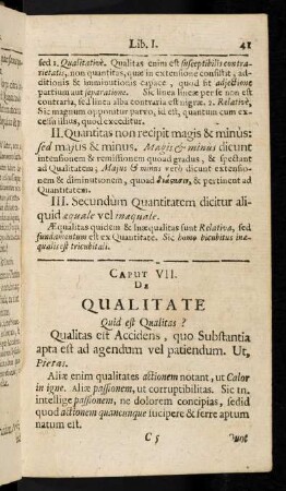 41-45, Caput VII: De Qualitate