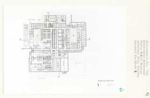 Krankenhaus Heerstraße, Berlin (Diplomarbeit bei Peter Poelzig): Grundriss Untergeschoss 1:200