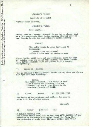 Englisches Drehbuch (Auszug)