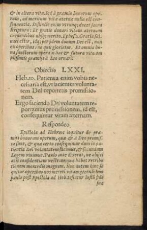 Obiectio LXXI. - Obiectio LXXX.