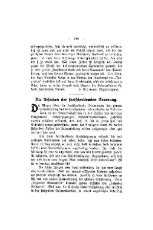 Die Ursachen der fortschreitenden Teuerung