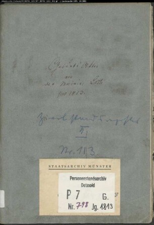 Zivilstandsregister der Munizipalität Lotte (Geburten 1813). (Gemeinde: Lotte, Kreis Tecklenburg)