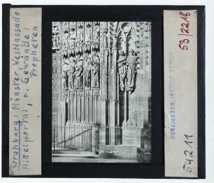 Straßburg, Münster : Westfassade, Mittelportal, Gewände, Propheten