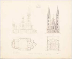 Kirche: Grundriss, Ansichten, Schnitt