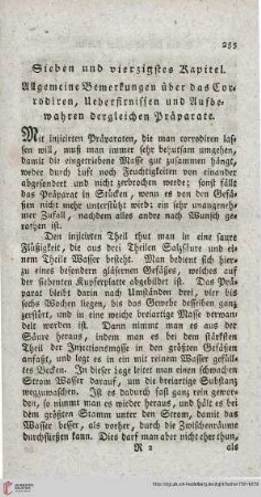 Sieben und vierzigstes Kapitel: Allgemeine Bemerkungen [...]
