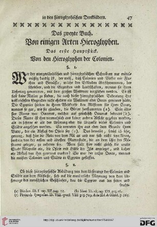 Das erste Hauptstueck: Von den Hieroglyphen der Colonien