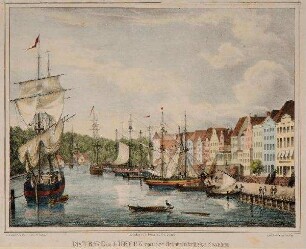 Die Trave in Lübeck von der Holsteinbrücke gesehen