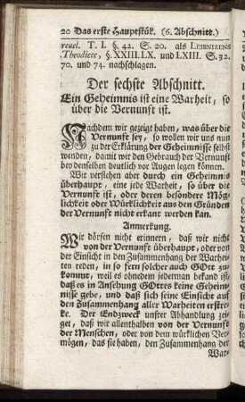 Der sechste Abschnitt. - Der zehende Abschnitt.
