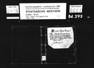 Gült- und Zehntmanual über Allersheim, [Gau-]büttelbrunn, Bütthard, Gützingen, Sulzdorf, Euerhausen, Tiefenthal, Kleinrinderfeld, Höttingen, Oberwittighausen, Albertshausen, Eßfeld pro anno 1720 (mit Vornamenregister)
