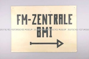 Orientierungsschild aus dem Regierungsbunker Marienthal
