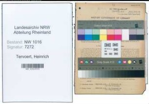 Entnazifizierung Heinrich Tervoert , geb. 12.10.1905 (Prokurist)