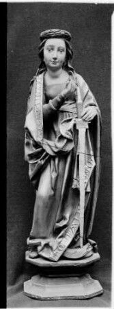 Kloster Lichtental Fürstenkapelle Figur Heilige Katharina aus Lindenholz (Anfang 16. Jahrhundert)