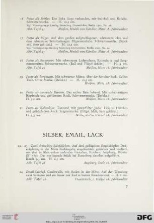 Silber, Email, Lack (Nr. 22-26)
