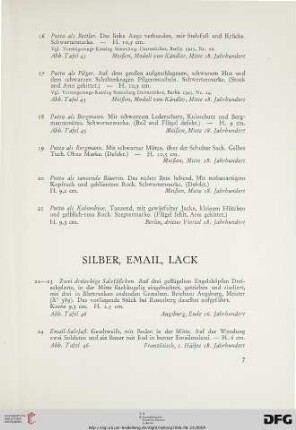 Silber, Email, Lack (Nr. 22-26)