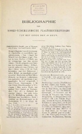 Bibliographie van Noord-Nederlandsche plaatsbeschrijvingen tot het einde der 18e eeuw door Wouter Nijhoff