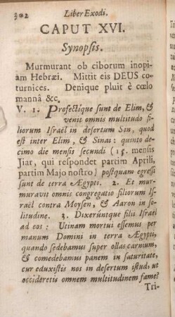Caput XVI. Synopsis. Murmurant ob ciborum inopiam Hebraei.