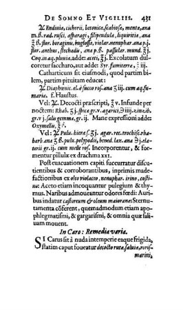 In Caro: Remedia varia.