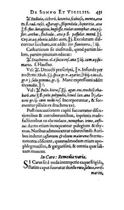 In Caro: Remedia varia.