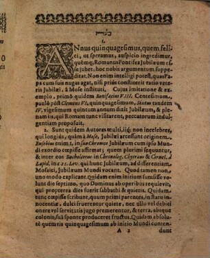 Disputatio Historico-Philologica De Anno Iubilaeo Et Eius Iuribus Apud Ebraeos : ad illstrandum c. 25. Levitici