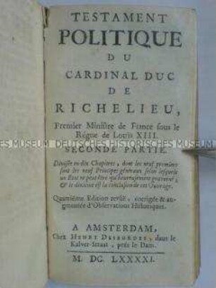 Politisches Testament des Kardinals Richelieu