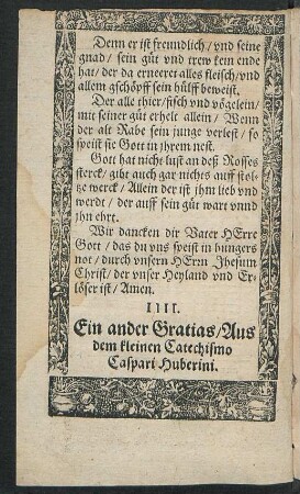IIII. Ein ander Gratias ...