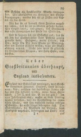 Ueber Großbritannien überhaupt und England insbesondere